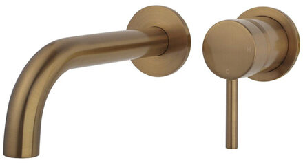 Wiesbaden Caral Wastafelmengkraan - 2-gats - eenhendel - coldstart - met inbouwdeel - brons koper SW1030655/SW1030657 Brons koper geborsteld