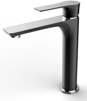 Wiesbaden Casma Wastafelkraan - Hoge uitloop - Zwart / Chroom