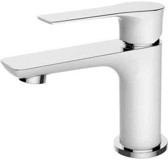 Wiesbaden Casma wastafelkraan wit-chroom laag