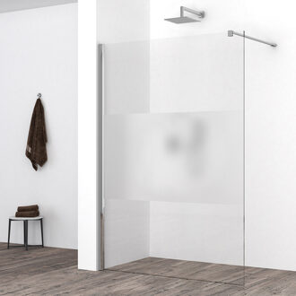 Wiesbaden Comfort Inloopdouche 160x200cm - Helder Nano Glas & Melkglas Band