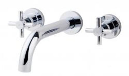 Wiesbaden Cross Inbouw Wastafelkraan - Inclusief inbouwdeel - Chroom