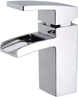 Wiesbaden Cube waterval kraan+klikwaste chroom