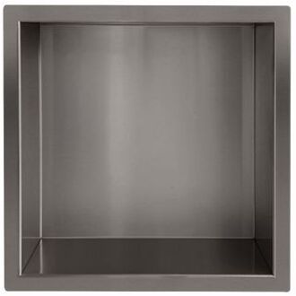 Wiesbaden Demis inbouwnis 30 x 30 x 10 cm gunmetal 33.4268 Gunmetal Geborsteld (Antraciet)