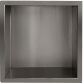Wiesbaden Demis Inbouwnis 30x30x10cm - Gunmetal RVS Wandnis