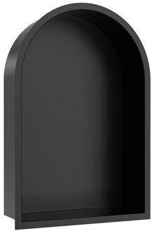 Wiesbaden Demis Inbouwnis - 30x45x10cm - rondboog - mat zwart 33.2147 Zwart mat