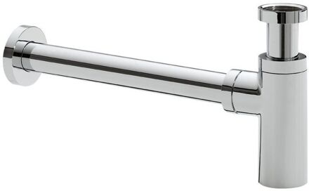 Wiesbaden Design bekersifon rond chroom 1¼" + muurbuis + rozet