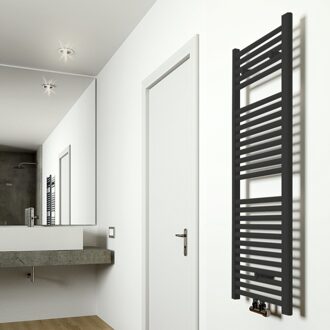 Wiesbaden Designradiator Elara 118.5x45cm 538W Mat Zwart Middenonderaansluiting