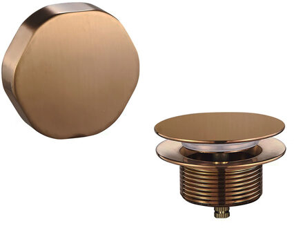 Wiesbaden Doblar Badafvoer met Overloop - Geborsteld Brons Koper