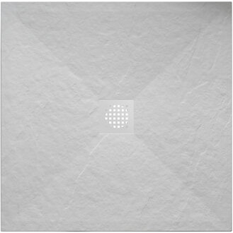 Wiesbaden Douchebak Wiesbaden Stonea Antislip Composiet 90x90x3 cm Inkortbaar Mat Wit