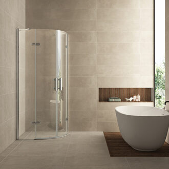 Wiesbaden Douchecabine Kwartrond (100x100x200) 2 Draaideuren Chroom 8mm Glas NANO Anti-Kalk