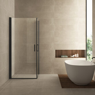 Wiesbaden Douchecabine Uni 2 Draaideuren 90x90 cm Nano Helder Glas 8 mm Mat Zwart