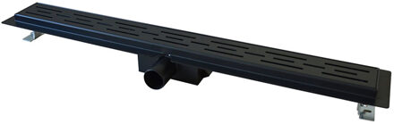 Wiesbaden Douchegoot met Flens en Rooster - 100x7cm - Mat Zwart