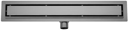 Wiesbaden Douchegoot met Tegelrooster en Flens - 100x7cm - Gunmetal