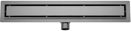 Wiesbaden Douchegoot met Tegelrooster en Flens - 90x7cm - Gunmetal