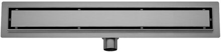 Wiesbaden Douchegoot met Tegelrooster en Flens Suus 80x7 cm Gunmetal