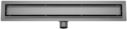 Wiesbaden Douchegoot met Tegelrooster en Flens Wiesbaden Suus 70x7 Cm Gunmetal