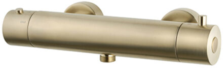 Wiesbaden Douchekraan Wiesbaden Cool Touch Thermostatisch Opbouw Rond Geborsteld Goud 2 Greeps