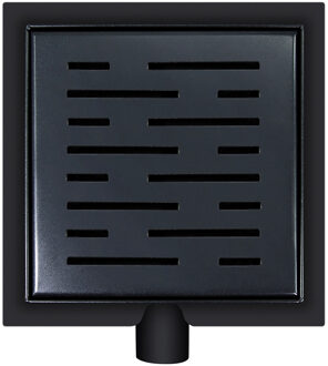 Wiesbaden Doucheput met Flens - Zijuitlaat - 15x15cm - Mat Zwart