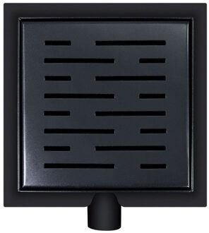 Wiesbaden Doucheput Wiesbaden met Flens en Zijuitlaat 15x15 cm Mat Zwart