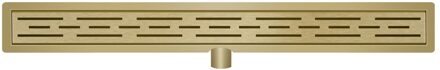Wiesbaden Drain douchegoot met flens 100 cm. - Goud Look (Geborsteld Messing)