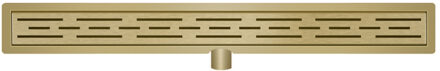 Wiesbaden Drain douchegoot met flens 100 cm. - Goud Look (Geborsteld Messing)