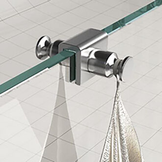 Wiesbaden Dubbele Handdoekhaak voor Douchewand - Chroom