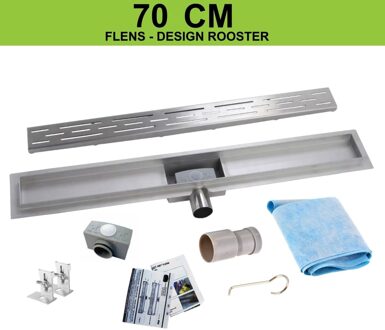 Wiesbaden Eco RVS Douchegoot - 70 cm - Incl. Flens