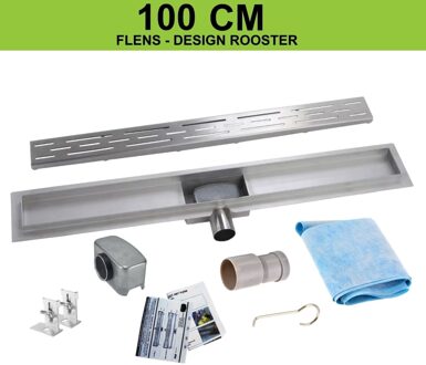 Wiesbaden Eco RVS Douchegoot met Flens 100 cm.