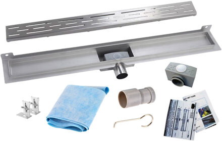 Wiesbaden Eco RVS Douchegoot met Muurflens 70 cm.