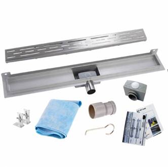 Wiesbaden Eco RVS Douchegoot met Muurflens 80 cm.