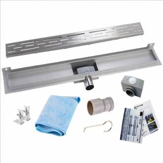 Wiesbaden Eco RVS Douchegoot met Muurflens 90 cm.