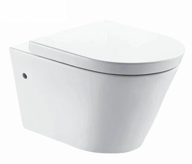 Wiesbaden Flow Wiesbaden rimless wandcloset met nano coating 55cm zitting diepspoel wit 32.3458