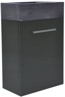 Wiesbaden Fonteinkast Vision met Hardstenen Fontein 40cm Hoogglans Grijs