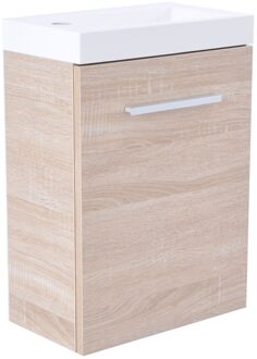 Wiesbaden Fonteinkast Vision met Mineraalmarmer Fontein 40cm Licht Eiken