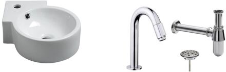 Wiesbaden FonteinPack Atlas Keramische 44x28 cm Chroom (Keuze uit 20 kranen) Wit