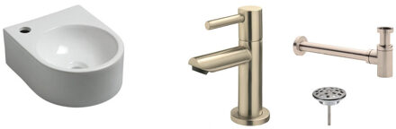 Wiesbaden FonteinPack Erato Keramiek 34x27 cm RVS (Keuze uit 8 kranen) Wit