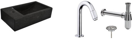 Wiesbaden FonteinPack Recto Natuursteen Links 40x22x10 cm Zwart