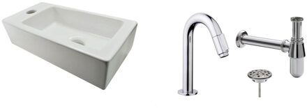 Wiesbaden FonteinPack Rhea Mini Links Keramiek 36x18x9 cm Wit