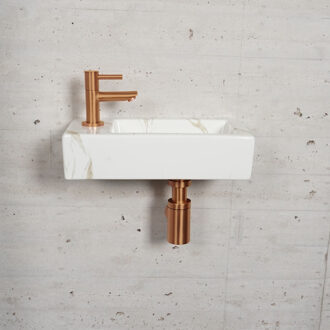 Wiesbaden Fonteinset Carrara Marmerlook Wiesbaden Color Brons Koper (kraangat links)