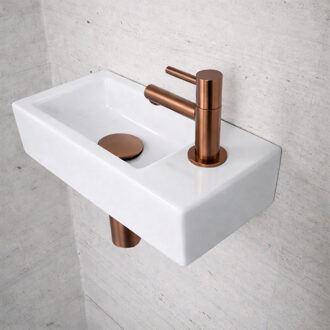 Wiesbaden Fonteinset Glans Wit Wiesbaden Color Brons Koper (kraangat rechts)