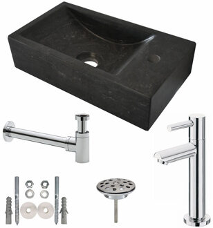 Wiesbaden Fonteinset Hardstenen Fontein - 40x22x10cm - Rechts - Compleet