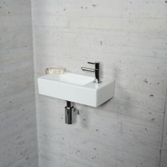 Wiesbaden Fonteinset Mat Wit Wiesbaden Color Chroom (kraangat rechts)