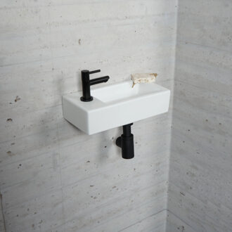 Wiesbaden Fonteinset Mat Wit Wiesbaden Color Mat Zwart (kraangat links)