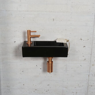 Wiesbaden Fonteinset Mat Zwart Wiesbaden Color Brons Koper (Kraangat Links)