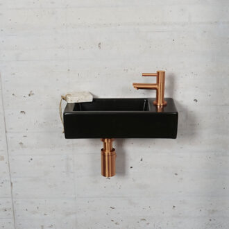 Wiesbaden Fonteinset Mat Zwart Wiesbaden Color Brons Koper (Kraangat Rechts)