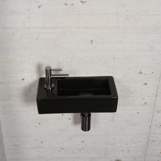 Wiesbaden Fonteinset Mat Zwart Wiesbaden Color Gun Metal (kraangat links) Gunmetal