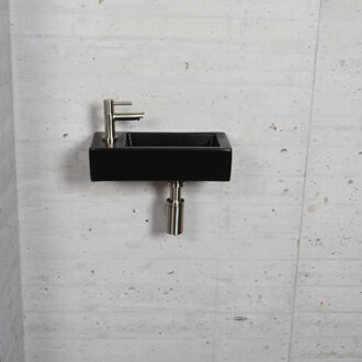 Wiesbaden Fonteinset Mat Zwart Wiesbaden Color RVS (kraangat links)