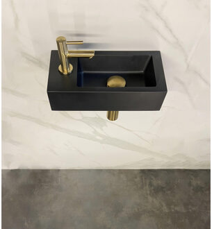 Wiesbaden Fonteinset Wiesbaden Mini Rhea 36x18x9 cm Links Quartz Geborsteld Messing Goud