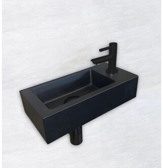 Wiesbaden Fonteinset Wiesbaden Mini Rhea 36x18x9 cm Rechts Mat Zwart