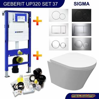 Wiesbaden Geberit UP320 Toiletset set18 Wiesbaden Vesta Junior Rimless 47 cm met Sigma drukplaat Wit